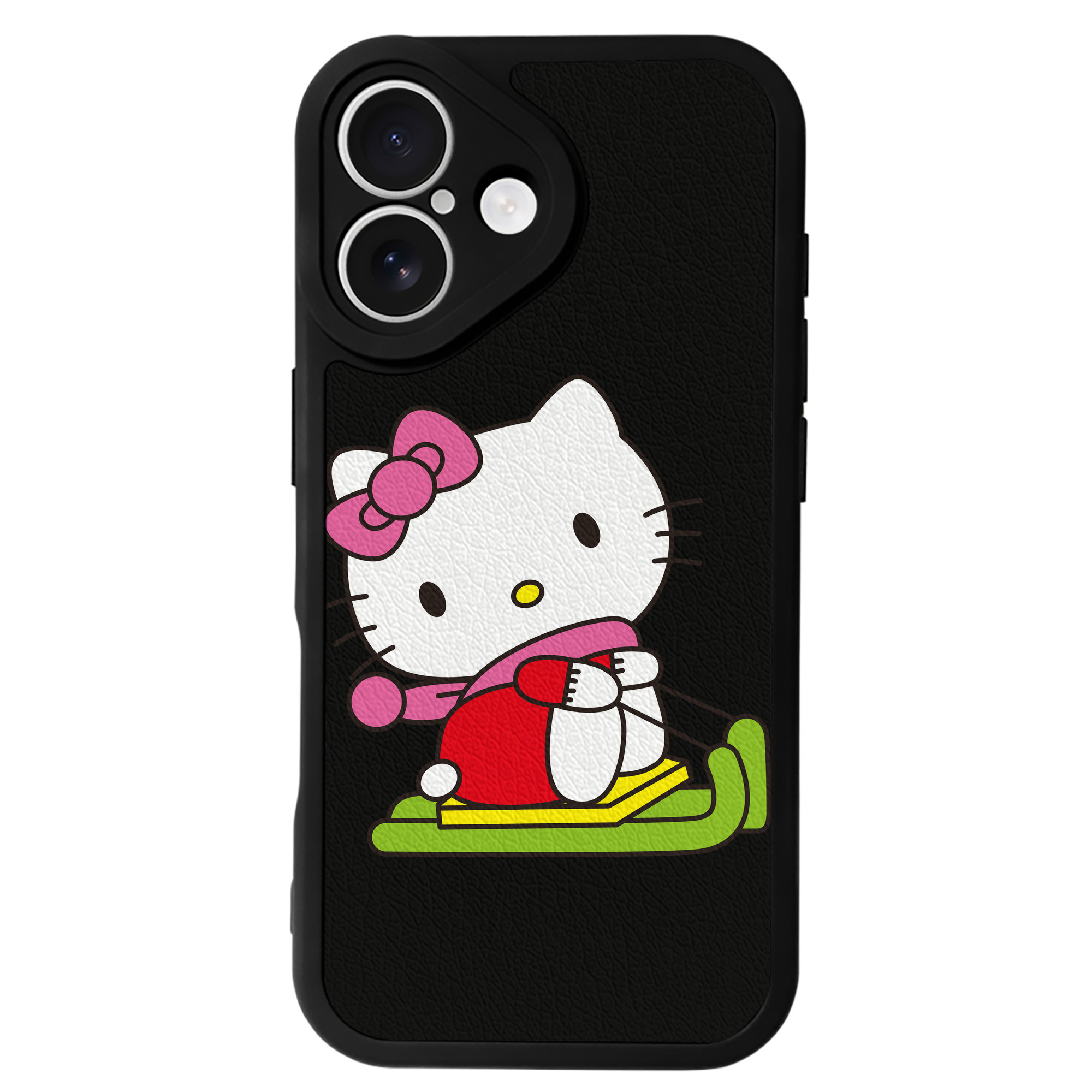 （画像用） Hello Kitty ハローキティ 【iPhone 16シリーズ対応】シリコンスマホケース（レザー調） 材質：シリコン